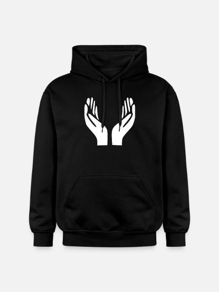 Open Hands Gesture - Gildan Unisex Softstyle® Midweight Hoodie - black