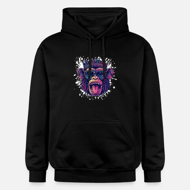 Monkey Birthday Funny Party - Sweat à capuche Softstyle® Gildan Unisexe - noir