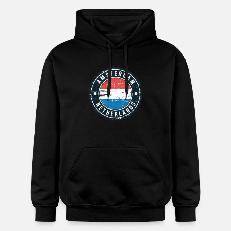 Amsterdam, Pays-Bas - Sweat à capuche Softstyle® Gildan Unisexe - noir