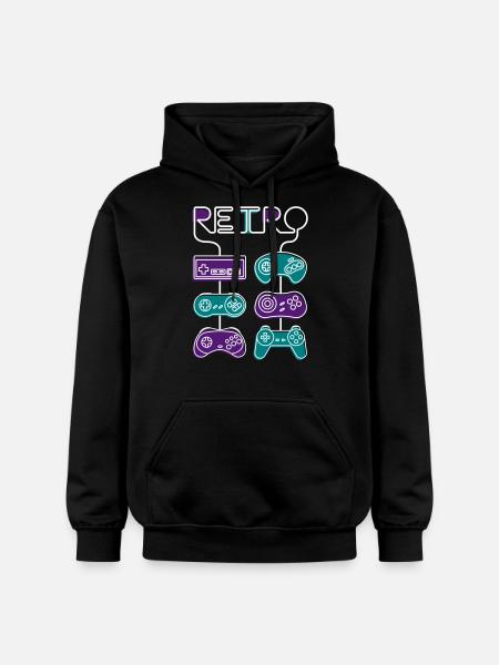 Retro Gaming - Gildan Unisex Softstyle® Midweight Hoodie - Schwarz