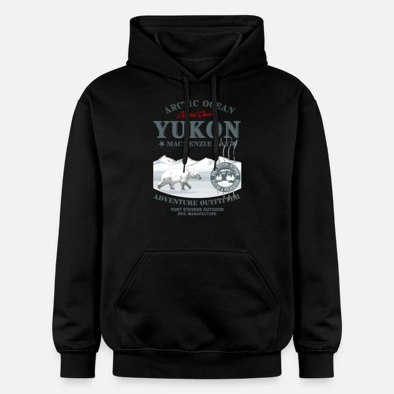 Yukon - Polar Bear - Eisbär - Gildan Unisex Softstyle® Midweight Hoodie - Schwarz