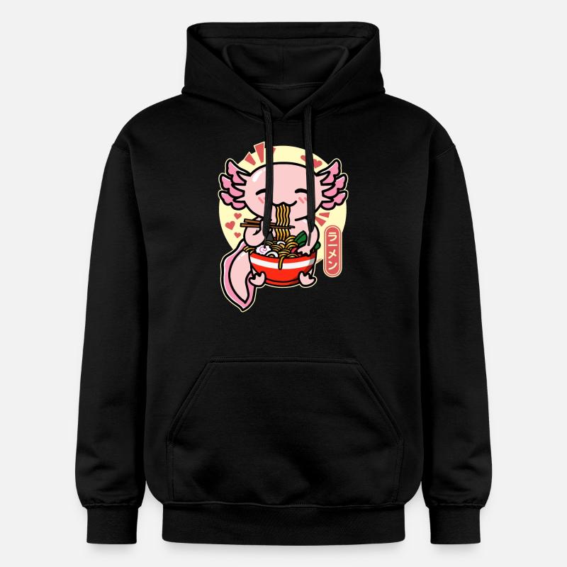 Axolotl ramen sunset japon - Sweat à capuche Softstyle® Gildan Unisexe - noir