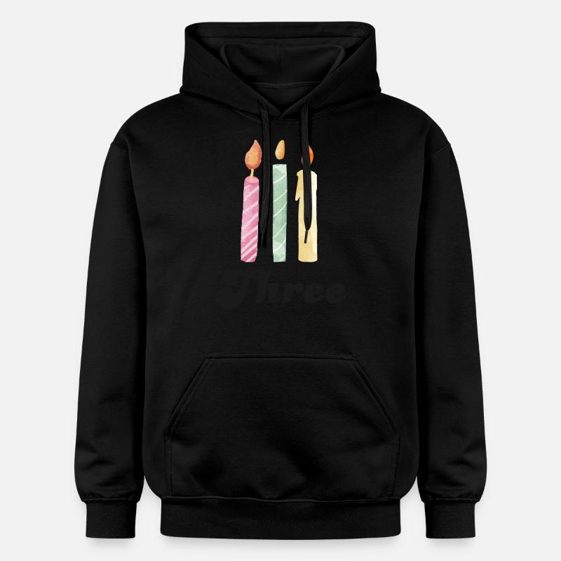 3e anniversaire bougie - Sweat à capuche Softstyle® Gildan Unisexe - noir