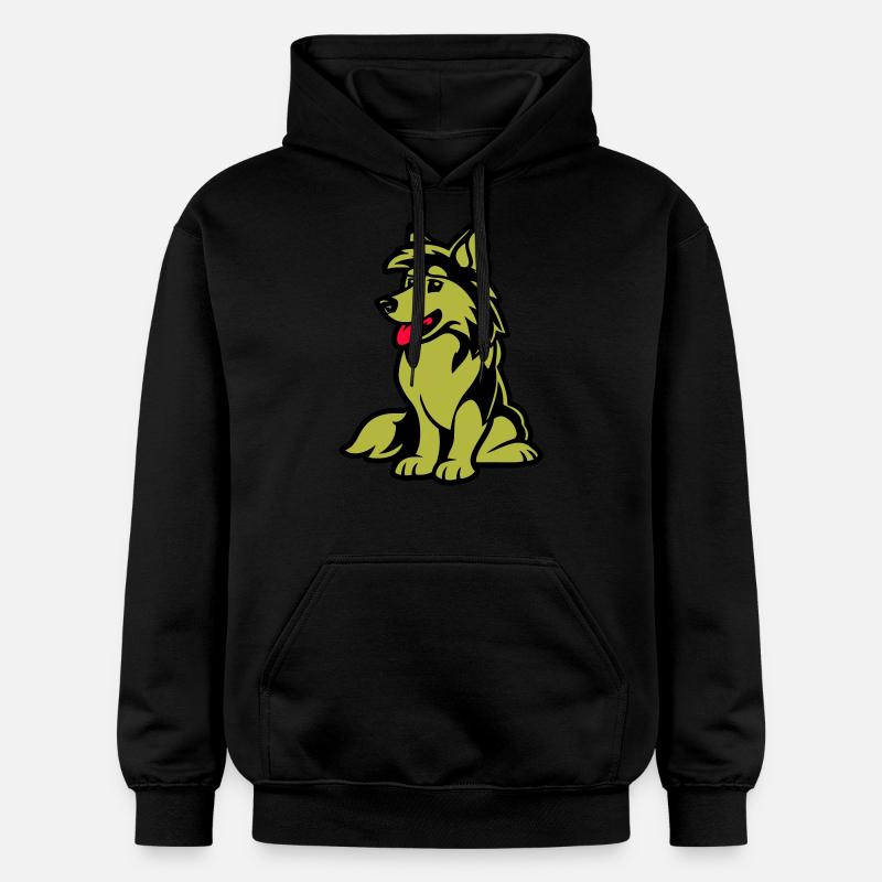 Chien Bande dessinée Chien - Sweat à capuche Softstyle® Gildan Unisexe - noir