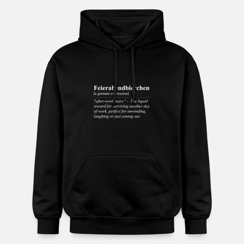 Feierabendbierchen Lustige Deutsche Redewendung - Gildan Unisex Softstyle® Midweight Hoodie - Schwarz