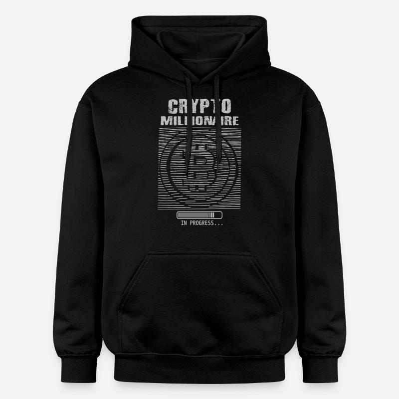 Crypto Millionnaire en cours - Sweat à capuche Softstyle® Gildan Unisexe - noir