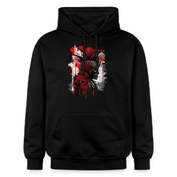 Ananas Horrorpunk - Sweat à capuche Softstyle® Gildan Unisexe - noir - Devant - Marisol (170cm) & Nik (191cm)
