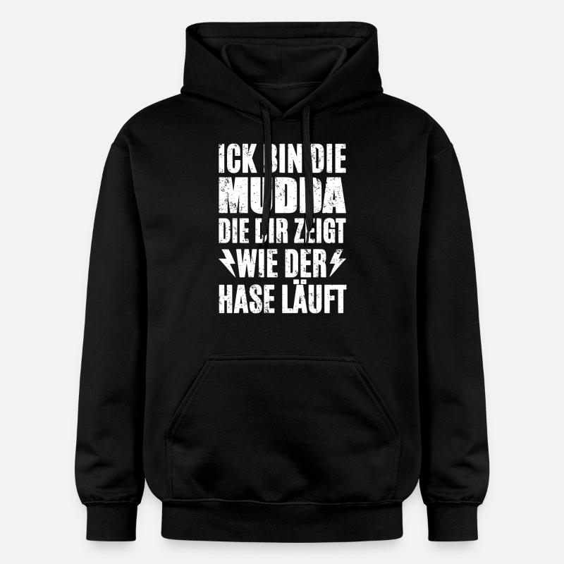 Ick Bin Die Mudda - Gildan Unisex Softstyle® Midweight Hoodie - Schwarz