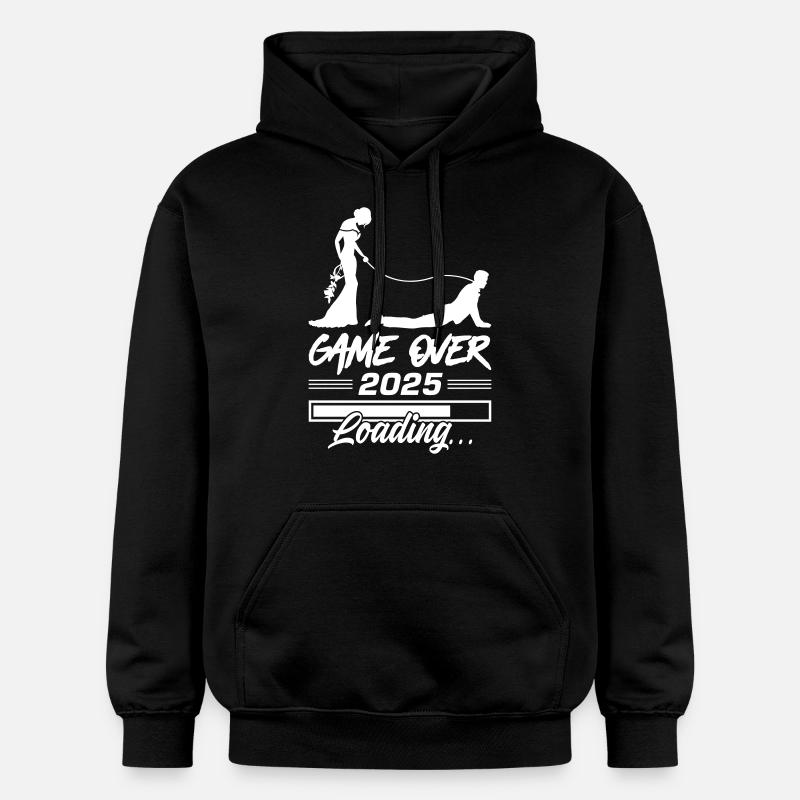 Hochzeit Loading 2025 Game Over - Gildan Unisex Softstyle® Midweight Hoodie - Schwarz