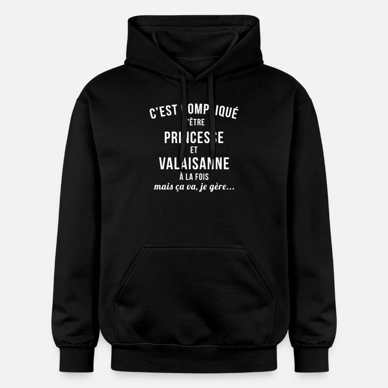 Valaisanne Princesse - Sweat à capuche Softstyle® Gildan Unisexe - noir