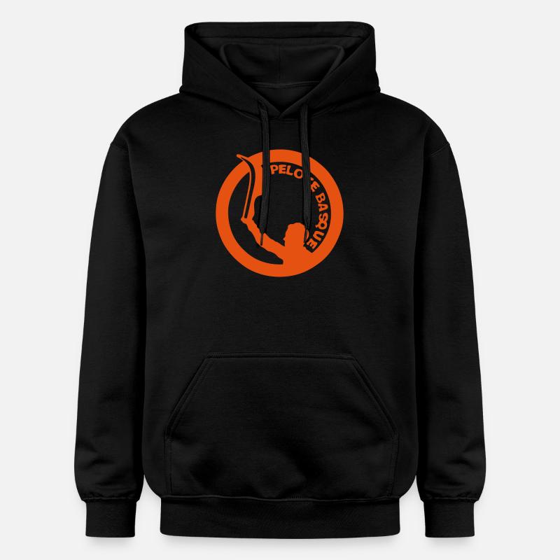 pelote basque logo tampon 1 - Sweat à capuche Softstyle® Gildan Unisexe - noir