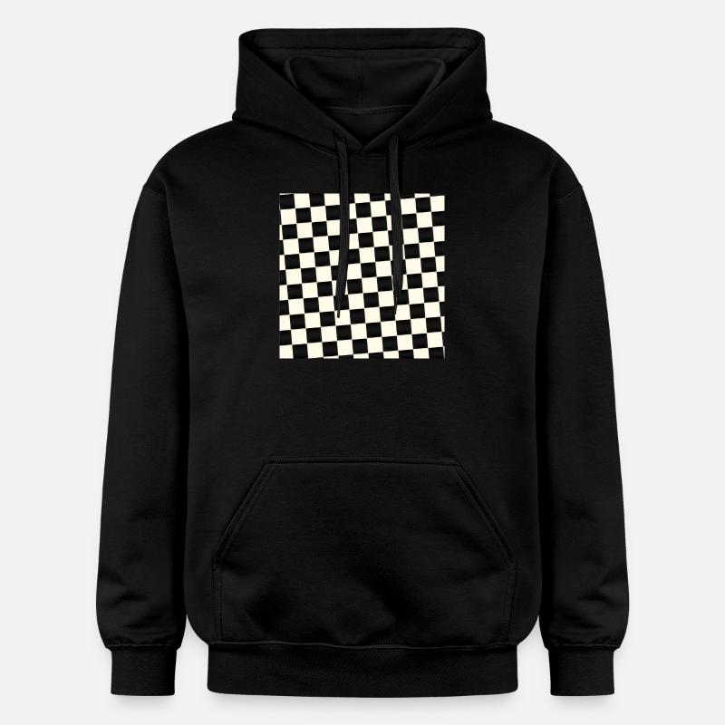 Masque en damier | Protège-dents - Sweat à capuche Softstyle® Gildan Unisexe - noir