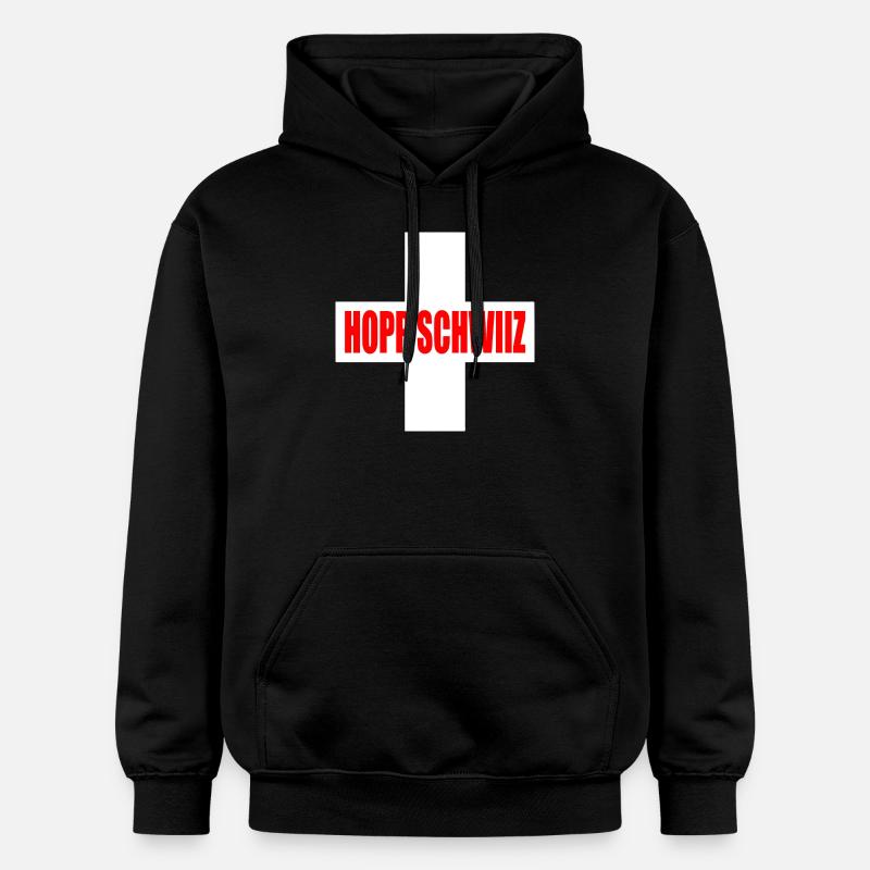 Hopp schwiiz - Sweat à capuche Softstyle® Gildan Unisexe - noir