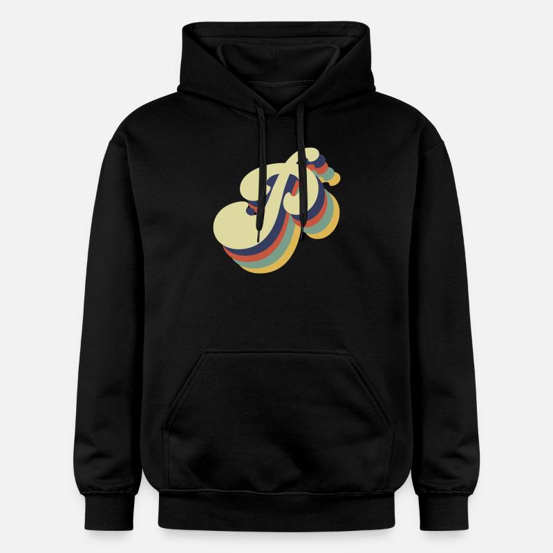 Lettre p rétro - Sweat à capuche Softstyle® Gildan Unisexe - noir