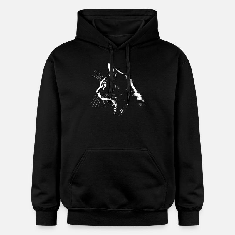 Chat, Motif De Chat - Sweat à capuche Softstyle® Gildan Unisexe - noir