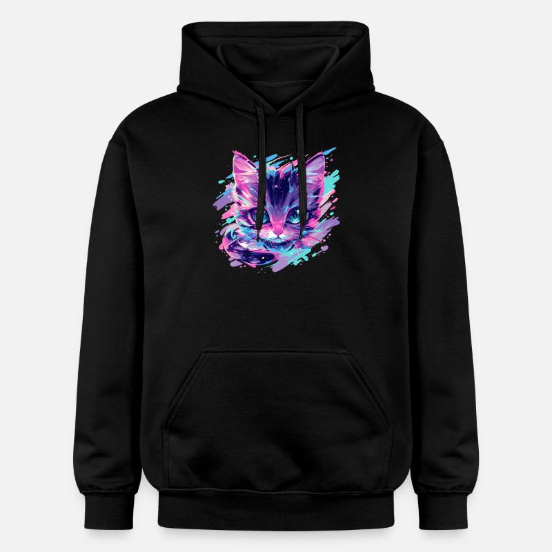 Kosmische Katze - Gildan Unisex Softstyle® Midweight Hoodie - Schwarz