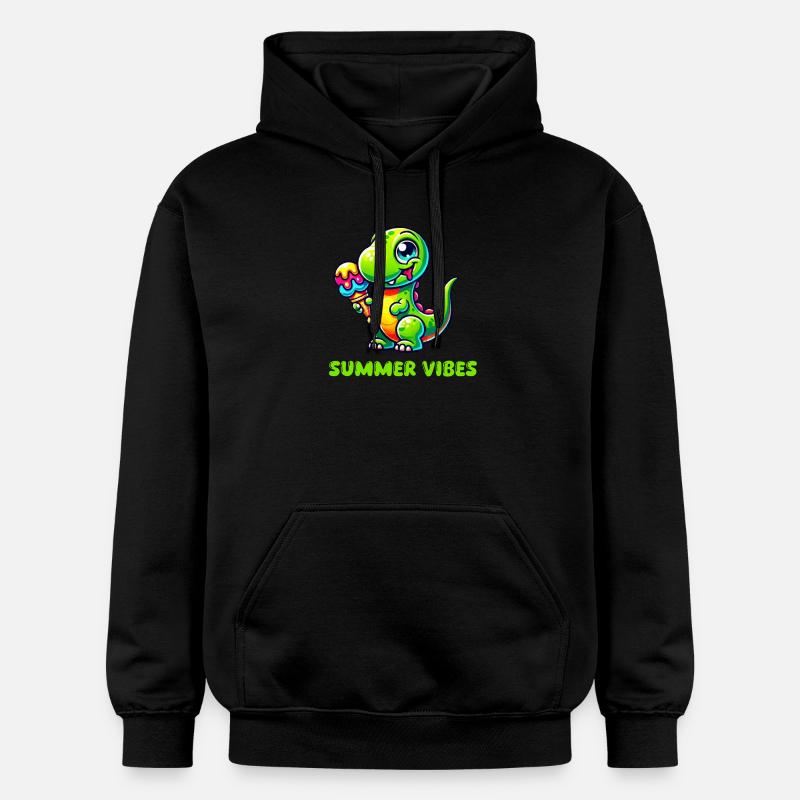 dino comic eis - Gildan Unisex Softstyle® Midweight Hoodie - Schwarz