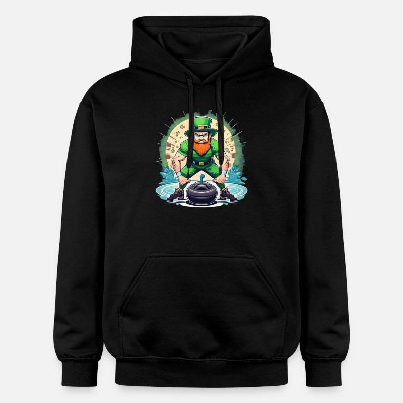 Curling Trèfle de la Saint-Patrick - Sweat à capuche Softstyle® Gildan Unisexe - noir