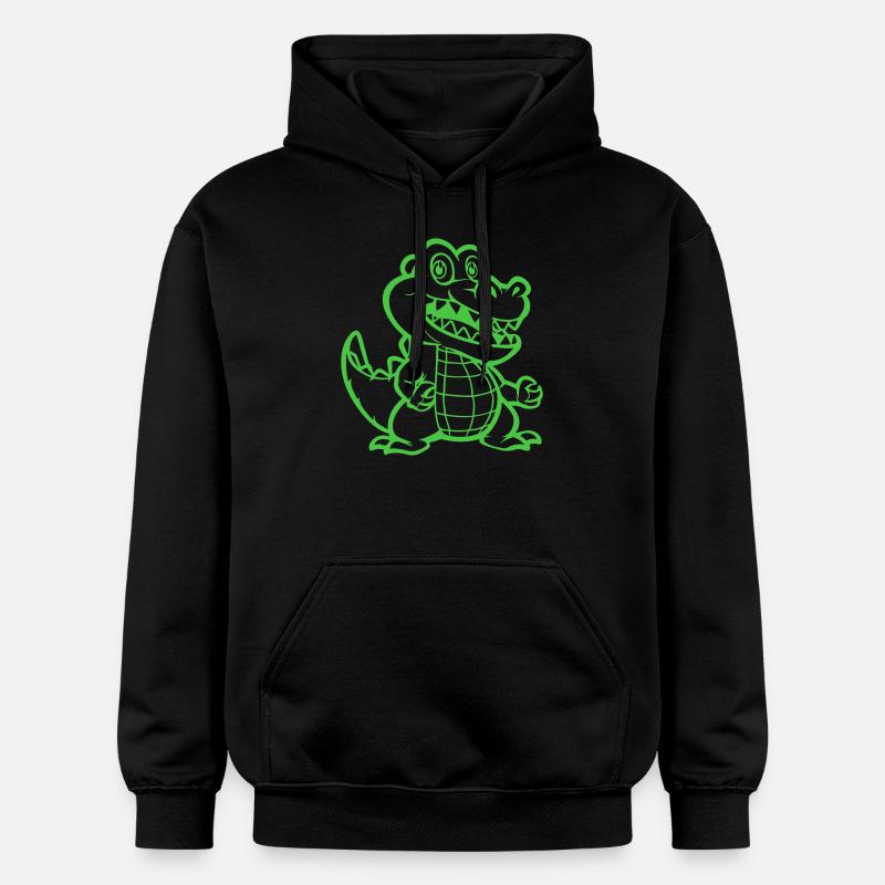 Bande dessinée crocodile animal - Sweat à capuche Softstyle® Gildan Unisexe - noir