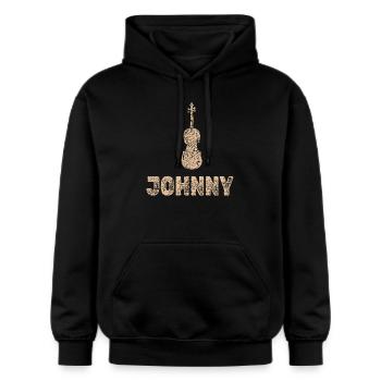 Geschenk für Johnny - Gildan Unisex Softstyle® Midweight Hoodie - Schwarz - Vorne - Marisol (170cm) & Nik (191cm)