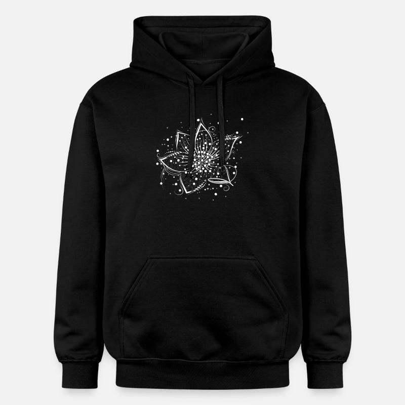 une fleur blanche - Sweat à capuche Softstyle® Gildan Unisexe - noir