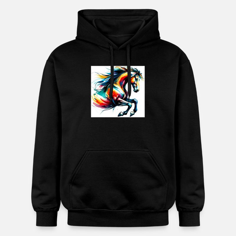 Pferd - Gildan Unisex Softstyle® Midweight Hoodie - Schwarz
