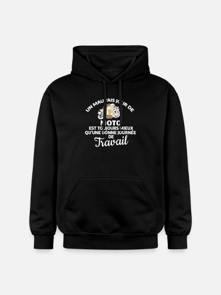 Working Day Motorcycle Quote - Gildan Unisex Softstyle® Midweight Hoodie - black