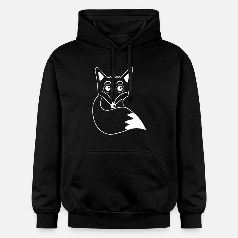 Renard blanc mignon - Sweat à capuche Softstyle® Gildan Unisexe - noir