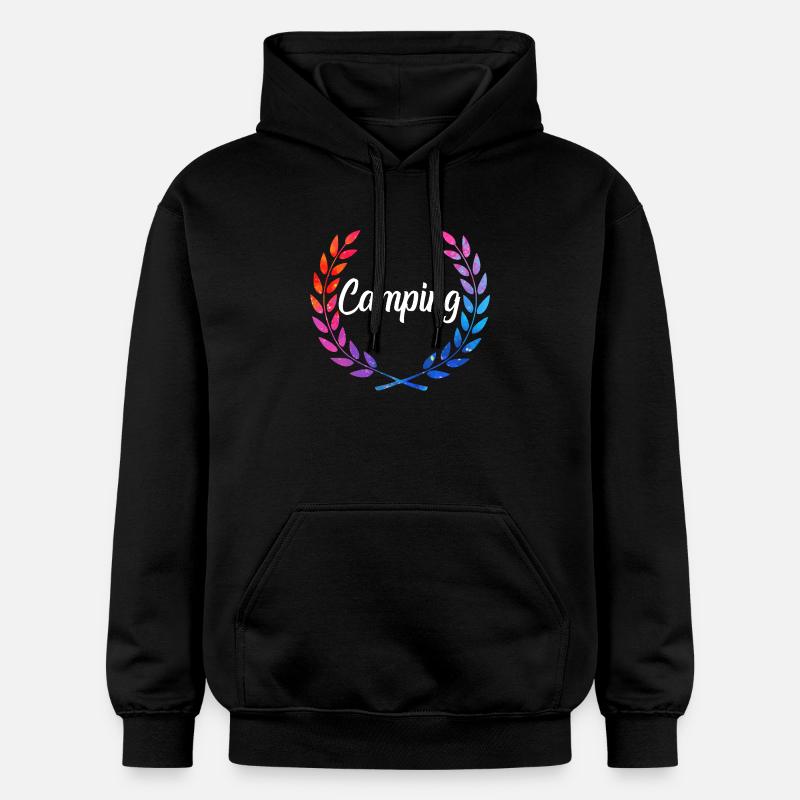 Camping Farblaurel Script - Gildan Unisex Softstyle® Midweight Hoodie - Schwarz