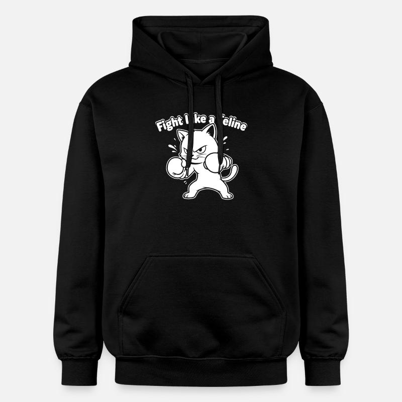 Battez-vous comme un chat - Sweat à capuche Softstyle® Gildan Unisexe - noir