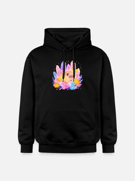 Kleines Igel im Kristallgarten - Gildan Unisex Softstyle® Midweight Hoodie - Schwarz