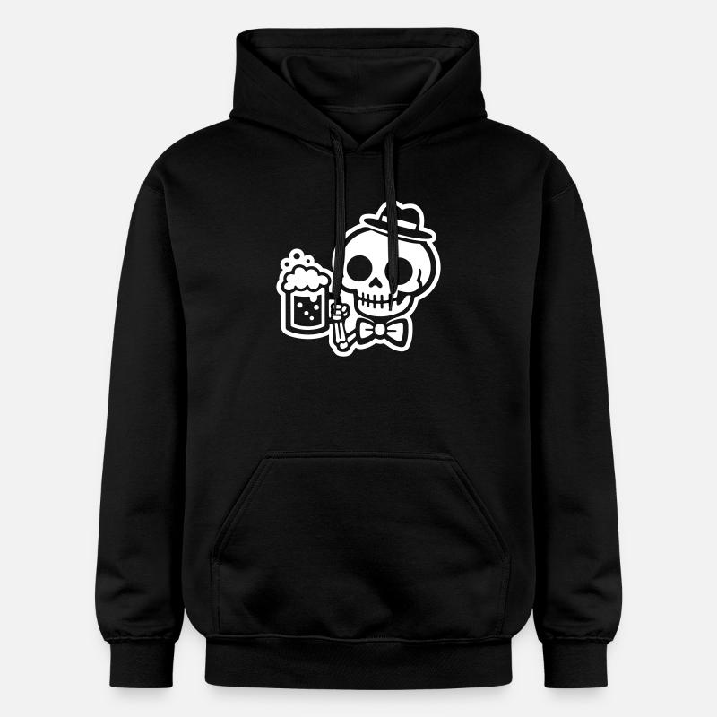 Skelett Bier - Gildan Unisex Softstyle® Midweight Hoodie - Schwarz