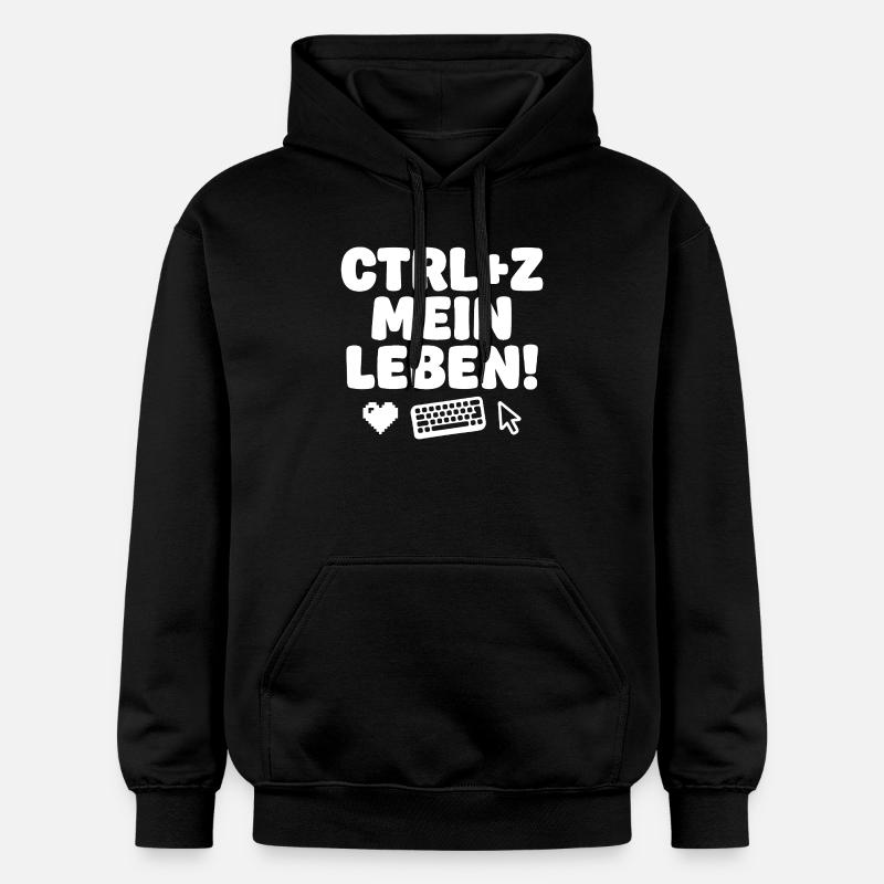 Ctrl Z Mein Leben Tech-Humor - Gildan Unisex Softstyle® Midweight Hoodie - Schwarz