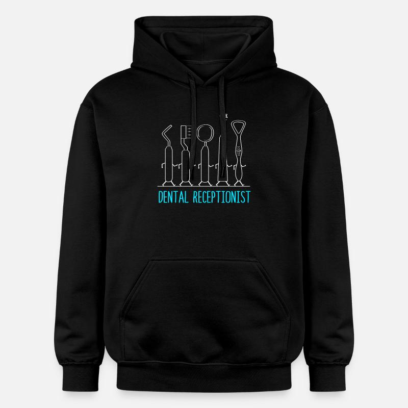 Dentiste dentaire Réceptionniste Dentiste - Sweat à capuche Softstyle® Gildan Unisexe - noir