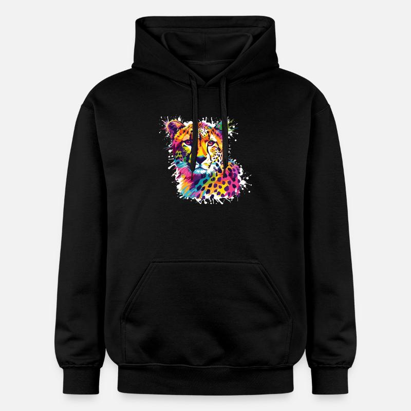 Graffiti léopard guépard - Sweat à capuche Softstyle® Gildan Unisexe - noir