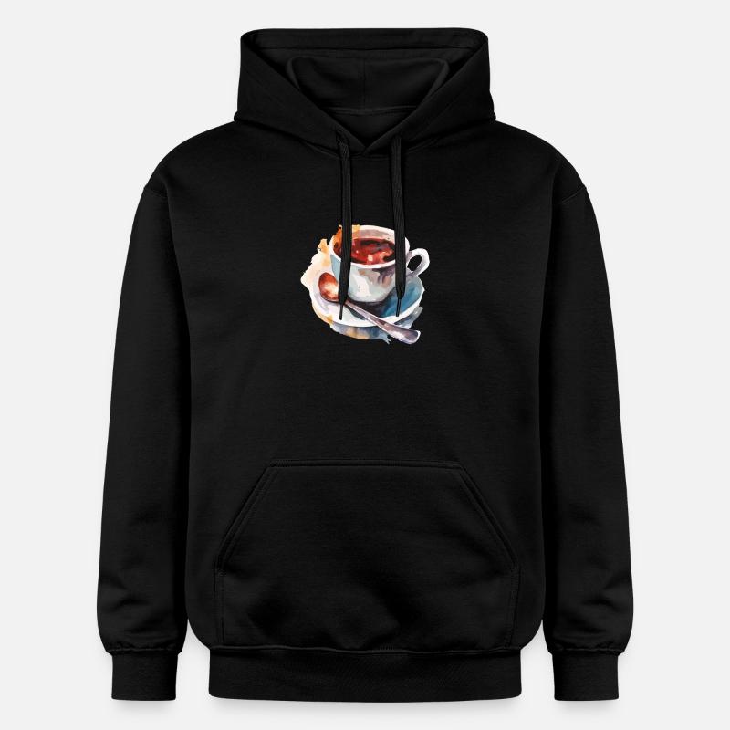 Aquarelle tasse de café aquarelle - Sweat à capuche Softstyle® Gildan Unisexe - noir