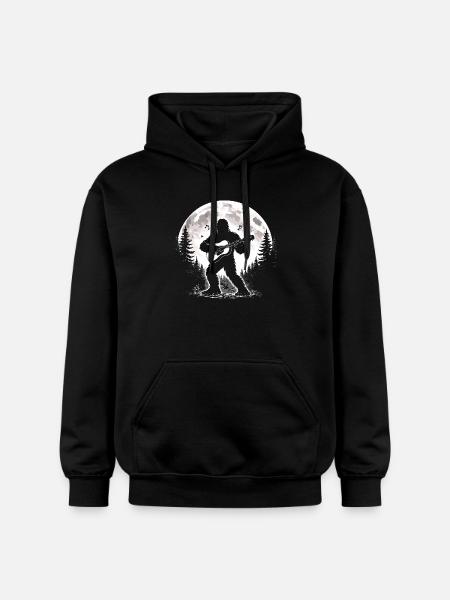 Bigfoot Gitarrist - Gildan Unisex Softstyle® Midweight Hoodie - Schwarz
