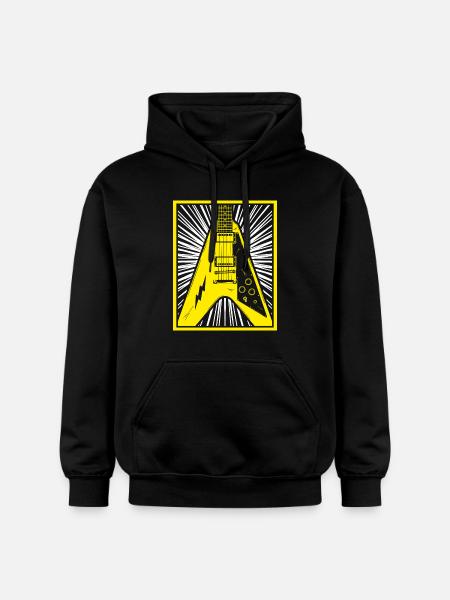 E-Gitarren-Silhouette - Gildan Unisex Softstyle® Midweight Hoodie - Schwarz