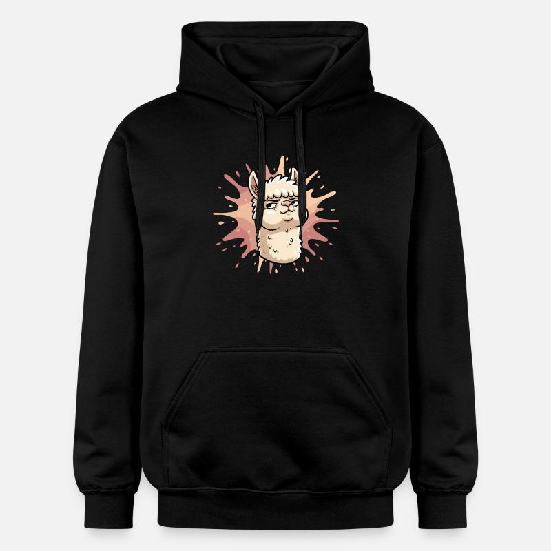 Éclaboussure de lama confiante - Sweat à capuche Softstyle® Gildan Unisexe - noir