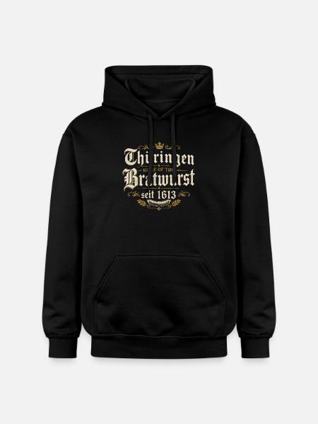 Thüringen Bratwurst seit 1613 - Gildan Unisex Softstyle® Midweight Hoodie - Schwarz
