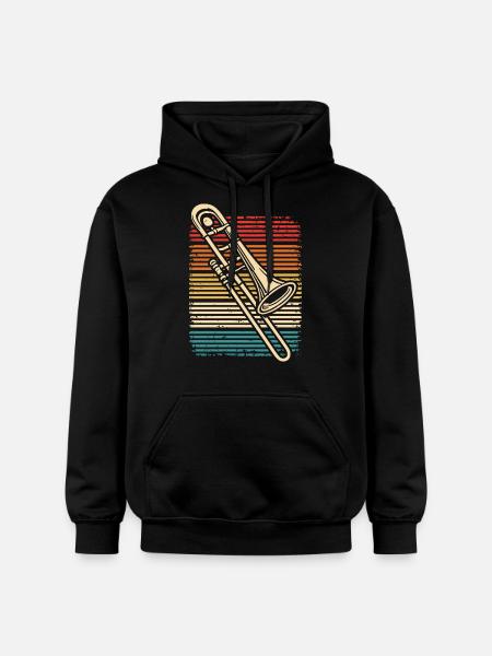 Trombone Player Retro Trombone Trombonist - Gildan Unisex Softstyle® Midweight Hoodie - black