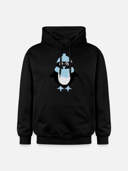 Penguin - Winter - Christmas - Gildan Unisex Softstyle® Midweight Hoodie - black