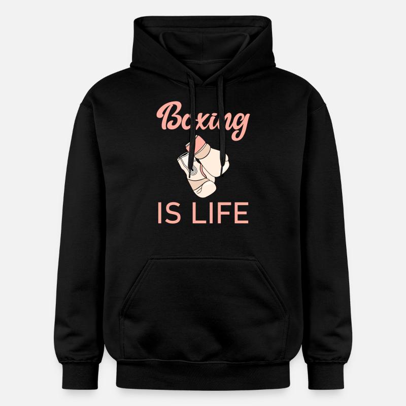 La boxe, c’est la vie - Sweat à capuche Softstyle® Gildan Unisexe - noir