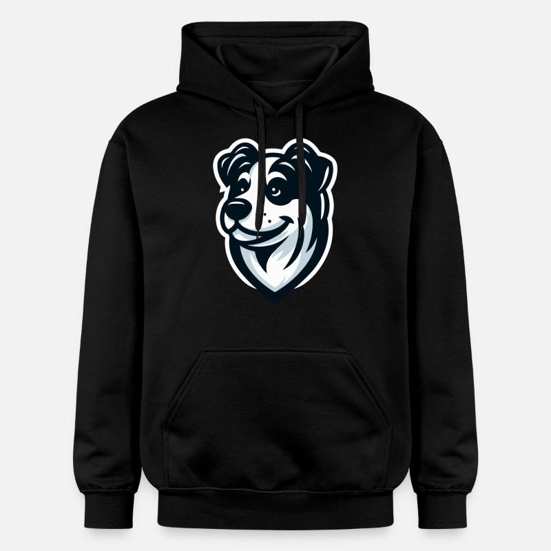 Hündchen: Illustration eines Freundes - Gildan Unisex Softstyle® Midweight Hoodie - Schwarz