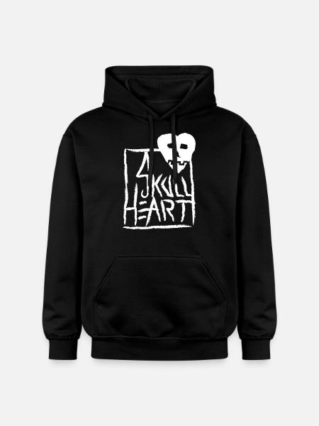 SkullHeart Logo Square White - Gildan Unisex Softstyle® Midweight Hoodie - black