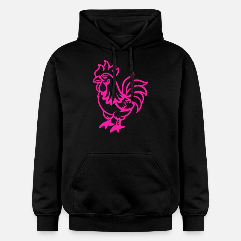 Coq Bande Dessinée - Sweat à capuche Softstyle® Gildan Unisexe - noir