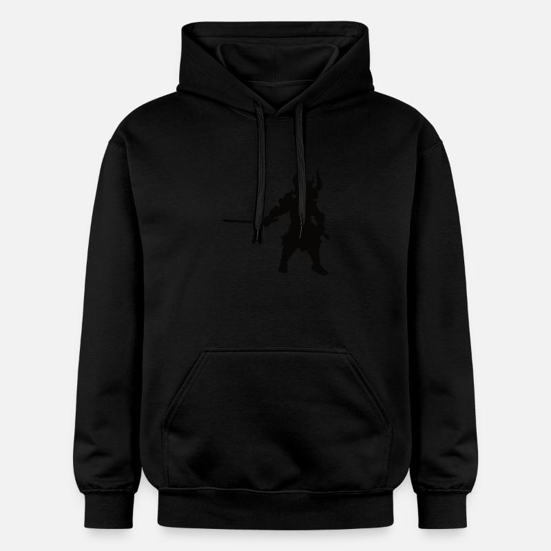 Design Samouraï Noir Silhoutten - Sweat à capuche Softstyle® Gildan Unisexe - noir
