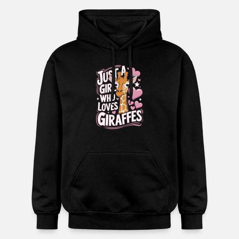 Giraffe Spruch Mädchen - Gildan Unisex Softstyle® Midweight Hoodie - Schwarz