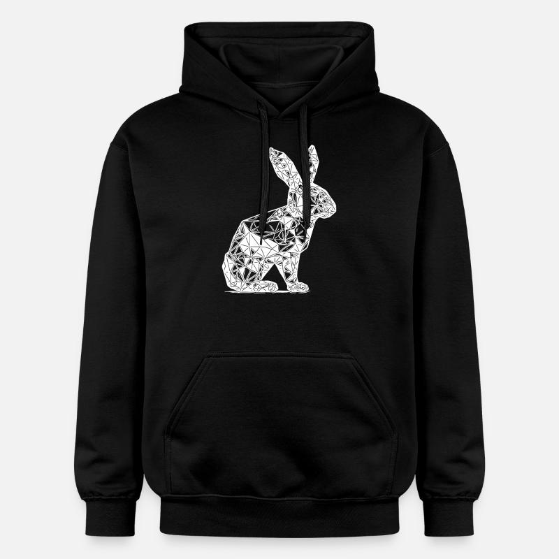 Lignes géométriques Tête de lapin - Sweat à capuche Softstyle® Gildan Unisexe - noir