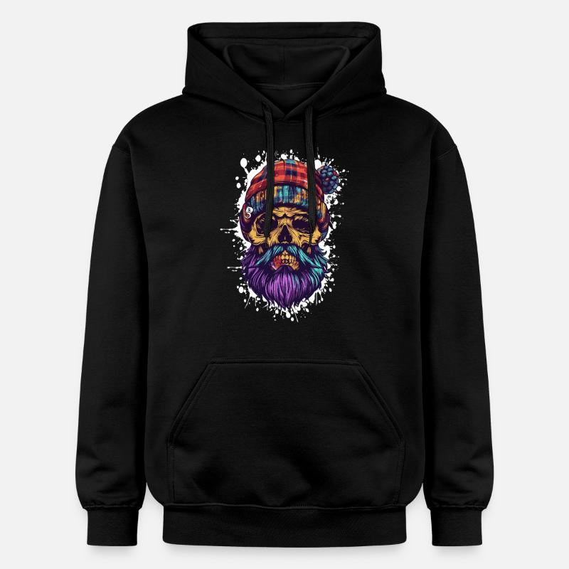 Crâne Bûcheron - Sweat à capuche Softstyle® Gildan Unisexe - noir